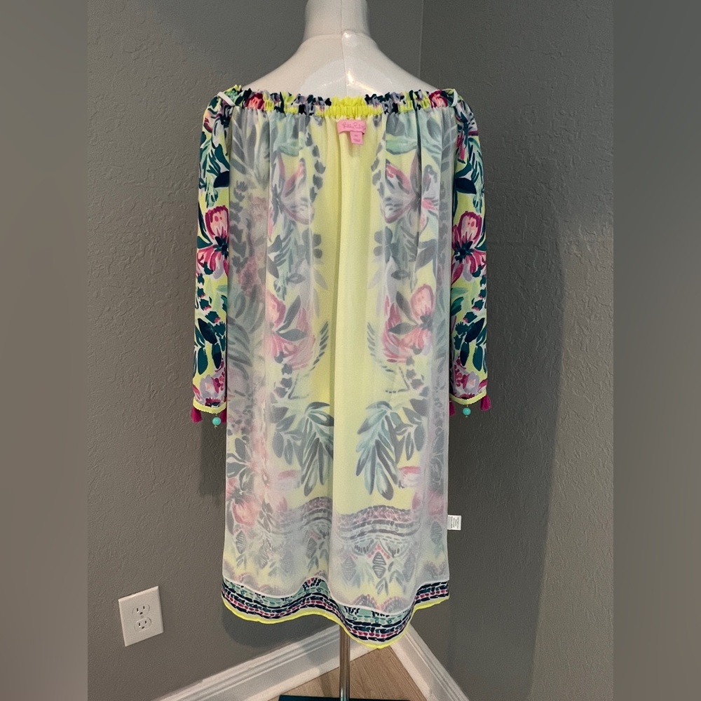 PAYGE LEMUR ME ALONE Lilly Pulitzer Off Shoulder DRESS M L - Picture 4 of 6